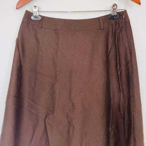 Talbots Womens Skirt Size10 Brown A Line Business Lined Knee Length Stretch Wool - Picture 3 of 9